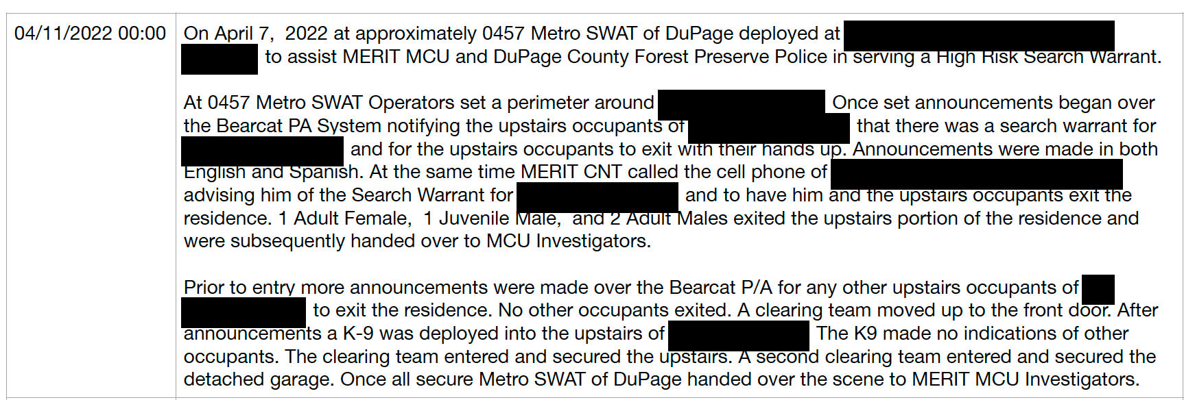 SWAT raid family home