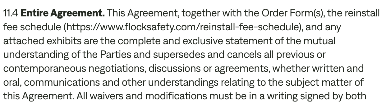 Reinstall Fee Schedule