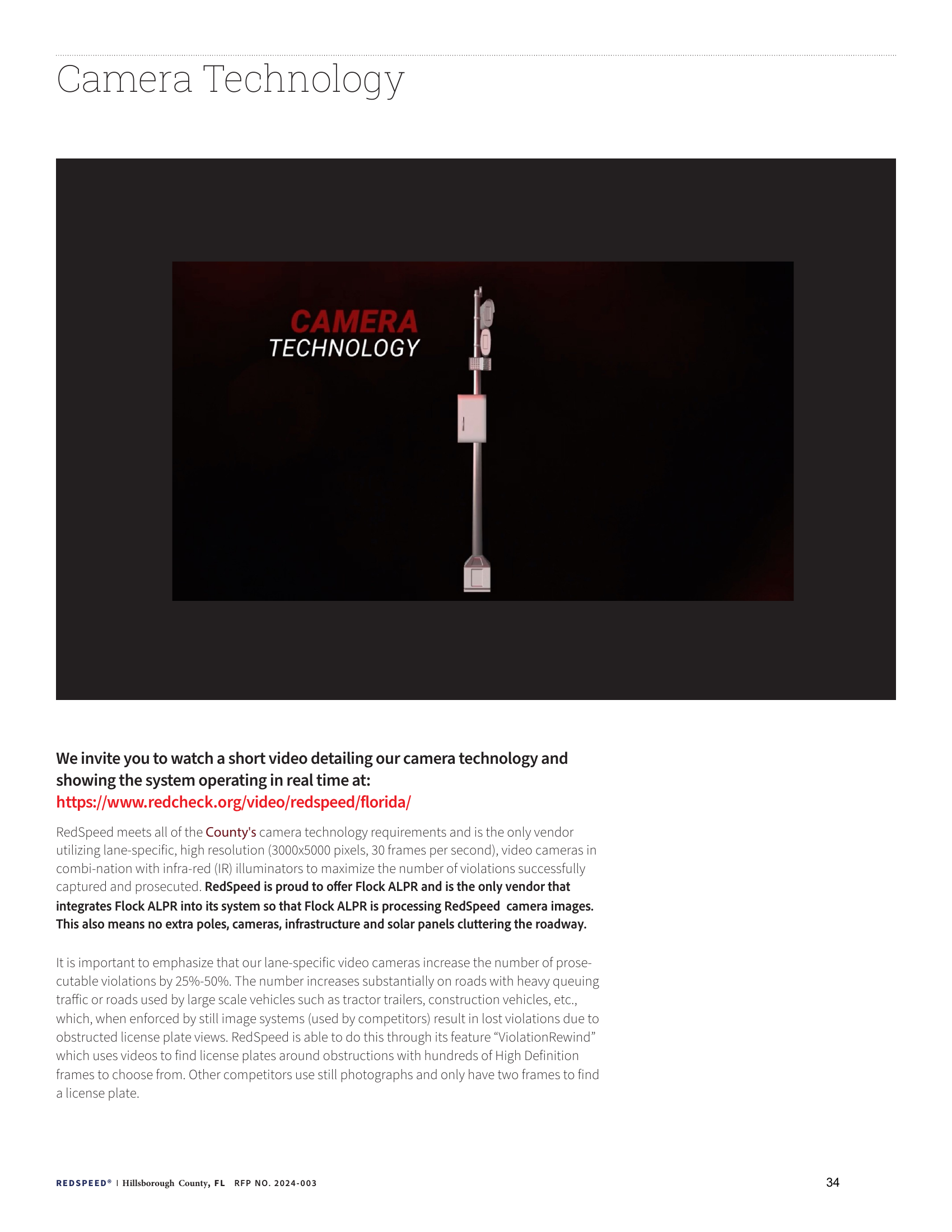 RedSpeed camera technology section